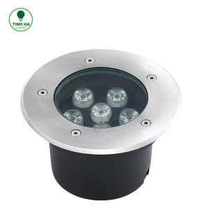 Đèn led âm đất tròn viền Inox THAD-03